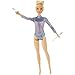 Barbie Rhythmic Gymnast Blonde Doll (12-in/30.40-cm) with Colorful Metallic Leotard, 2 Clubs & Ribbon Accessory, Great Gift for Ages 3 Years Old & Up