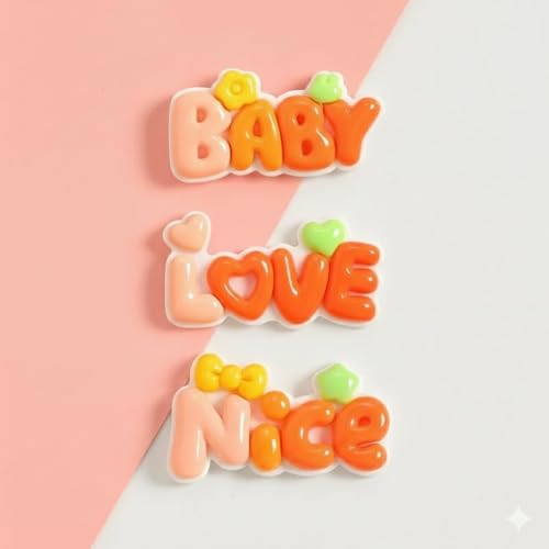 Image of LUVINA 3D Flower Magnets for Fridge, Strong Refrigerator Magnet, Colorful Adorable Decorations for Office, Kitchen Decor, Cute Desk Accessories, Multicolour (3, Baby + Love + Nice)