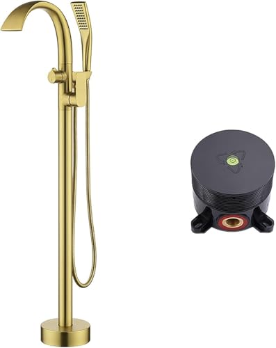 BOSHYUM Grifo de bañera de pie, Juego de Ducha, Agua fría y Caliente, para Hotel, alojamiento y Desayuno, Ducha Vertical