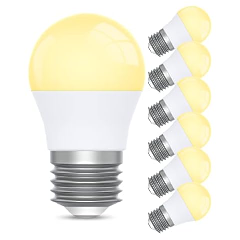 BIGHOUSElicht E27 Screw Bulb 40W Equivalent, 5W 3000K Warm White ES Led E27 Bulb , 400 Lumens, Non-Dimmable, G45 Golf Ball Energy Saving LED Bulb, 6-Pack Cover