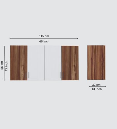 Image of SPECIALITY PANELS 4 Door Modular Wall Mounted Kitchen Cabinet with Adjustable Shelf Space Saving Storage Unit Durable Engineered Wood Cupboard for Kitchen Living Room Utility Organizer Furniture