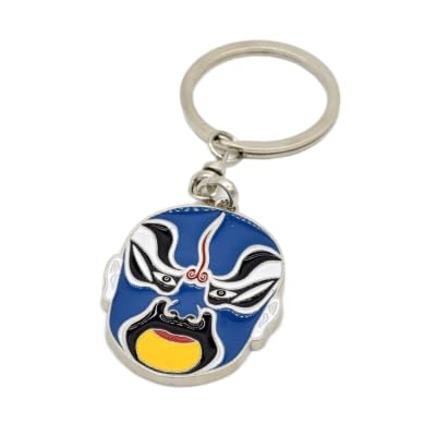Individuelles LOGO Chinesische Peking-Oper Souvenir Metall Schlüsselanhänger Großhandel Veranstaltungen Geschenke Schlüsselanhänger for Frauen Männer/1036(Blue With Gift Box (10 Pcs))