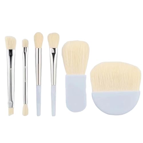 トラベルサイズメイクブラシセット、ケース付きトラベルメイクブラシセット,トラベル メイクアップ ブラシ セット多目的メイクアップセット | 6X トラベルセット ブラシポーチ付き、ファンデーションパウダー・コンシーラー・アイシャドウ用小型セット