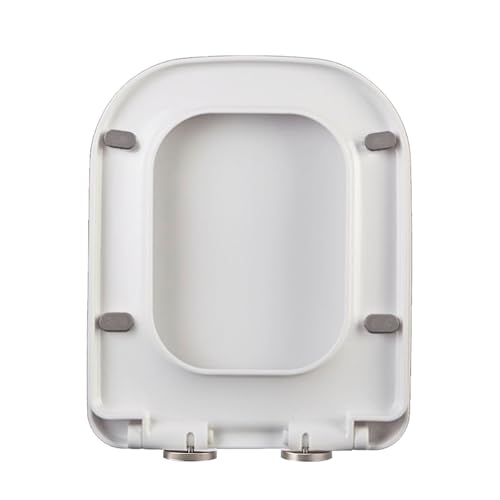 Giural 44 * 36cm,Copriwater Sedile WC Quadrato, Tavoletta WC Universale con Chiusura Ammortizzata, Coperchio Water in Plastica PP, Copriwater Rilascio Rapido Bianco Quadrato