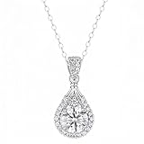 ZHSHYS Colgante de moissanita de 1ct y 6,5mm d, Collar de Plata de Ley 925, joyería de Diamantes para Mujer
