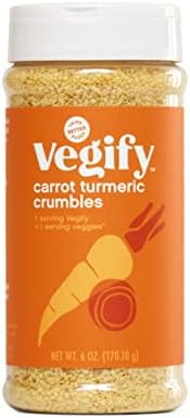 VEGIFY Orange Carrot Veggie Crumbles | 7 oz | Add a Serving of Vegetables | Veggie Crumbs | Real & Healthy Ingredients | Replace Croutons, Bread Crumbs & Bacon Bits | Vegan, Gluten Free, High Fiber