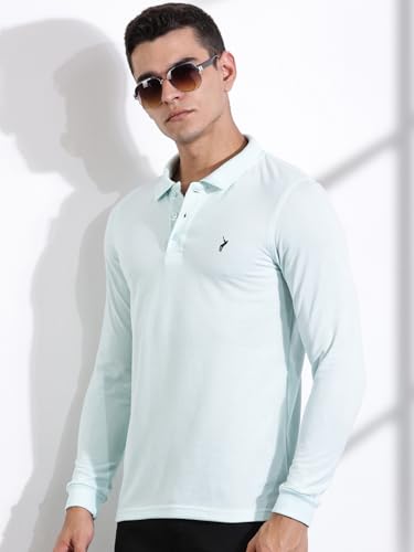 Image of Thomas Scott Men's | Solid | Full Sleeve | Regular Fit | Cotton Blend | Polo Collar | Casual Tshirt
