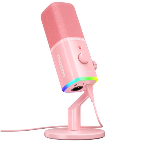 MAONO USB/XLR Micro Gaming pour Streaming, Podcasting et l'enregistrement. Microphone Dynamique avec Double Réduction de Bruit, Contrôle Logiciel et RGB....