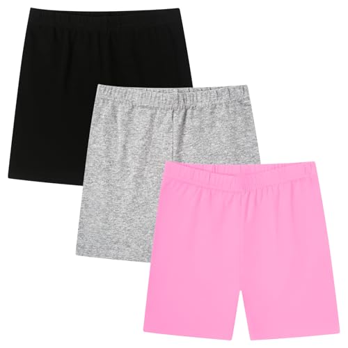Moitiy - Moitiy Kruze Lot de 3 paires de pantalons de cyclisme pour fille - Pantalon de sport - Pantalon de sport pour fille - Pantalon d'été en coton - 5-14 ans, Multicolore 05, 9-10 ans
