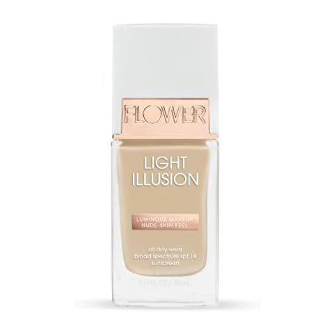 Flower Beauty Light Illusion Foundation with SPF 18 - Liquid Foundation Makeup with Buildable Coverage & Breathable/Lightweight Formula - Natural Complexion (Ivory) Cover