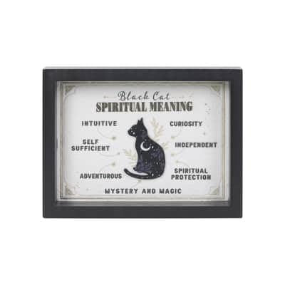 Ashland 8" Black Cat Spiritual Meaning Tabletop Sign Halloween Home
