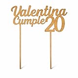 Topper de Tarta Personalizado en Madera com nombre y Edad para Tartas de Cumpleaños Eventos Decoración de Fiestas Bodas y Bautizos Cupcake Comunions- Varios Colores Disponibles