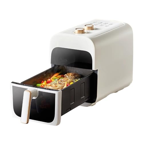 Easnuroz Freidora De Aire para El Hogar 6L Compact Manual Air Fryer Multifunctional Air Double Knob Operation Fritura Saludable para Hogares Pequeños