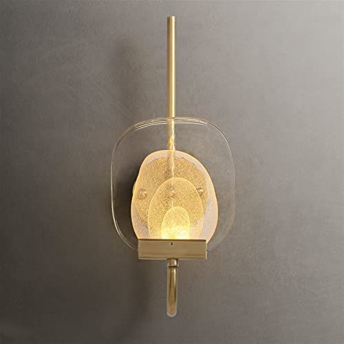 Lámparas de pared LED de vidrio con acabado en cobre dorado para sala de estar