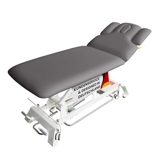 Elektrische Massageliege Houston Höhenverstellbare 2 Zonen Profi Behandlungsliege ca. 198 x 74 cm Kosmetikliege Therapieliege mit vielen Extras (Grau)