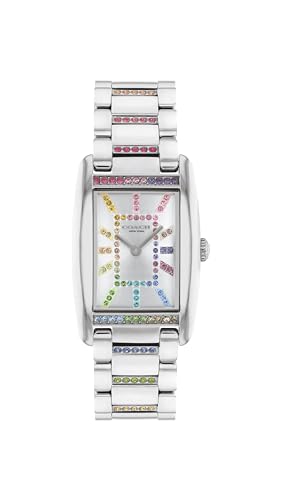 Image of Coach Reese Women's Watch - 2H Quartz Tank Watch with Crystal-Set Link Bracelet - Water Resistant 3 ATM /30 Meters - Gift for Her - Premium Fashion Timepiece for Every Occasion - 24mm