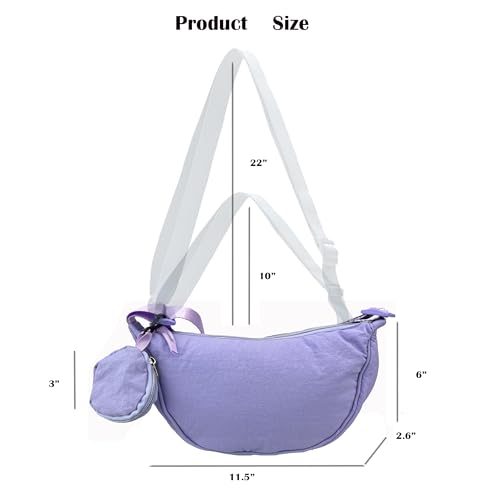 Image of Nylon Crescent Crossbody Bag for Women Purses Trendy Men,Small Travel Sling Bag Hobo