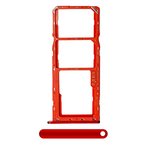 Confezione bustina Bulk Compatibile per SAMSUNG Galaxy A20S A2070 A207F A207F/DS A207M/DS Dual SIM Carrello Vassoio tray porta scheda nano Sim 1+ SIM 2 + SLOT SLITTA Alloggio Memoria Micro Sd CARD (Rosso)