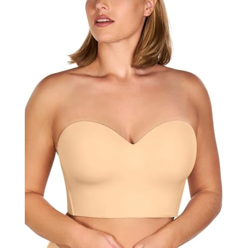 HSIA Longline Strapless Bra for Large Breasts, Anti-Slip Corset Bustier | Steel boning, underwire support, convertible straps, smoothing waistband, secure four-row closure, weddings and part