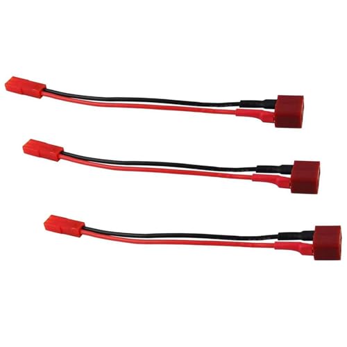 Wmzjnljy 3pcs Deans T Female Plug Connector to JST Female Plug Connector Adapter Cable Wire with 10cm 20AWG Wire(W76-3)