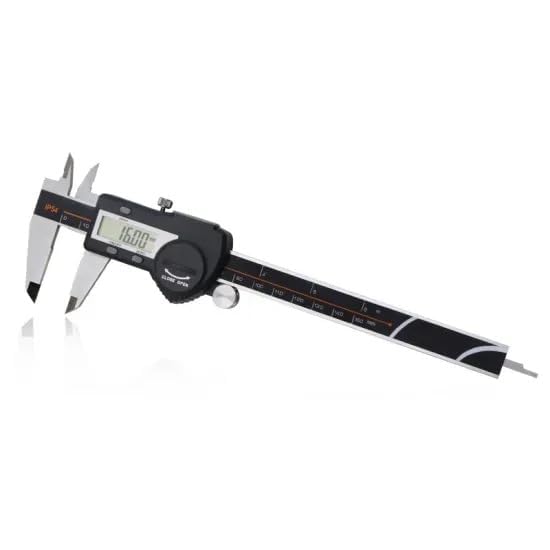 vernier calipers with large LCD screen electronic vernier caliper thickness measuring Tool 0-6 in/0-150 mm auto off featured. (a-black caliper)