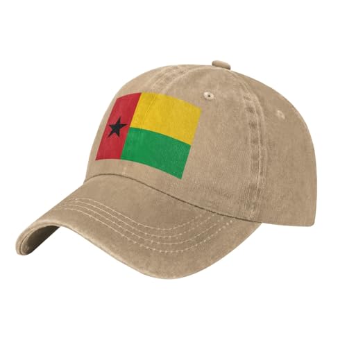 sxzvvbn Casquette de baseball rétro Drapeau de la Guinée-Bissau - Casquette de baseball en denim délavé - Unisexe - Avec boucle réglable