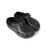 BESCH Zuecos Mujer Invierno – Forro Polar Suave y Suela Antideslizante para Casa o Exterior (Negro, 40)