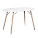 FurnitureR Kitchen Dining Table Modern Table Desk for Dining Room Kitchen Breakfast Nook-White