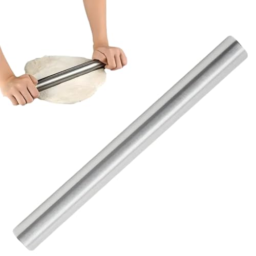 La Mejor Selección de Rodillos que Puedes Comprar On-line. 41 Rodillo de Acero Inoxidable de 30 cm para Masa | Antiadherente y Hueco | Ideal para Pizza, Fondant, Pasta, Pan y Galletas | Herramienta de Cocina Profesional de Acero Grado...