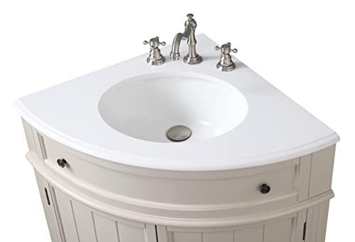 24” Thomasville Taupe Modern Slim Corner Bathroom Sink Vanity Zk-47599Tp #TOP2