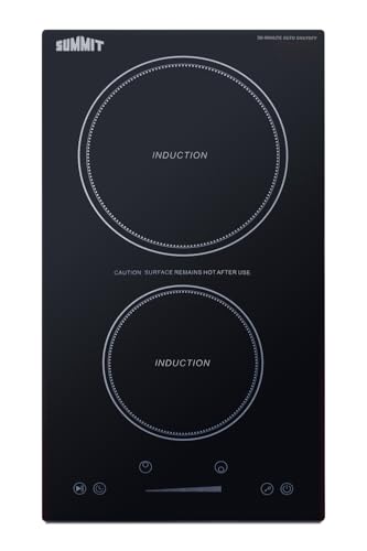 Summit 12' Induction Cooktop, 2 Cooking Zones, 208-240V Electric Cooktop With 30-Minute Safety Shutoff, ADA Compliant Design, Black - SINCH230V2B