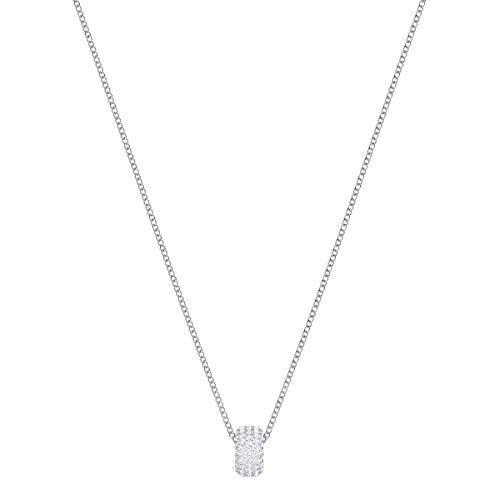 Preisvergleich Produktbild Swarovski Stone Round Ring Anhänger für Frauen, weißes Kristall, rhodiniert