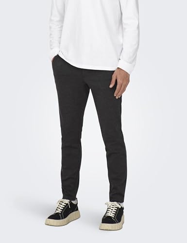 Only & Sons Herren Chino Hose ONSMARK - Slim Fit - Schwarz Grau Blau Grün, Größe:34W / 30L, Farbe:Dark Grey Melange 22010209 – Ansicht 2