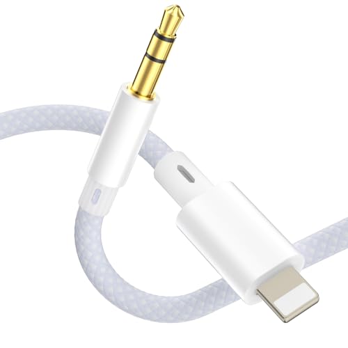 layajia Aux Kabel Auto f&uuml;r iPhone, Lightning auf 3.5mm Audiokabel Nylon Geflochten, lightning auf klinke Kabel HiFi Audio Cable Kompatibel mit iPhone 14/13/12/11/Auto/Lautsprecher/Kopfh&ouml;rer-1.2M