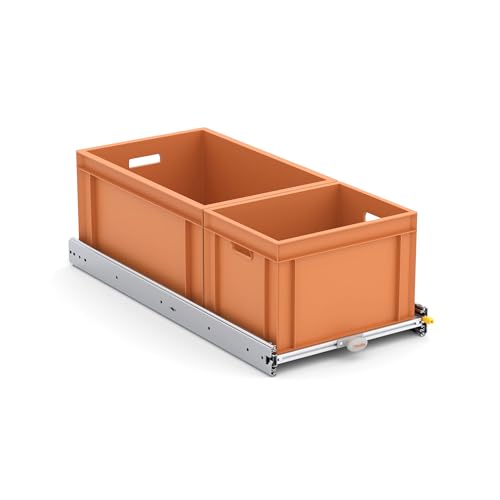 Tinobu Heckauszug für den DIY-Ausbau leichtes Auszugsystem für die Heckgarage Schwerlastauszug mit Einhandbedieung (90x40cm)
