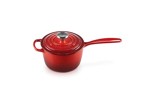 Le Creuset Signature Stielkasserolle aus Gusseisen, Rund, Ø 16 cm, 1,2 l, Für alle Herdarten inkl....