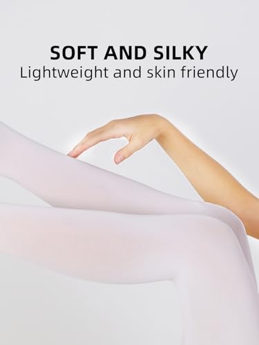 Image of Women's 80 Denier Semi Opaque Tights High Waist Soft Solid Color Footed Pantyhose