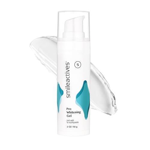 Smileactives Teeth Whitening Gel Clinical-Grade Hydrogen Peroxide for Long Lasting White Teeth Simply Add to Toothpaste to Permanently Remove Coffee Stains & More 2 oz