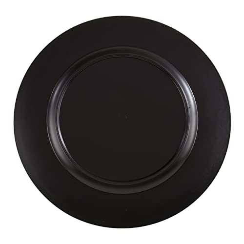 Platos decorativos rojos de plástico, 14 in redondos, pack de 4 miniatura 2