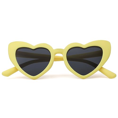 COASION Kids Girls Polarized Heart Sunglasses Flexible Pink UV400 Sunnies