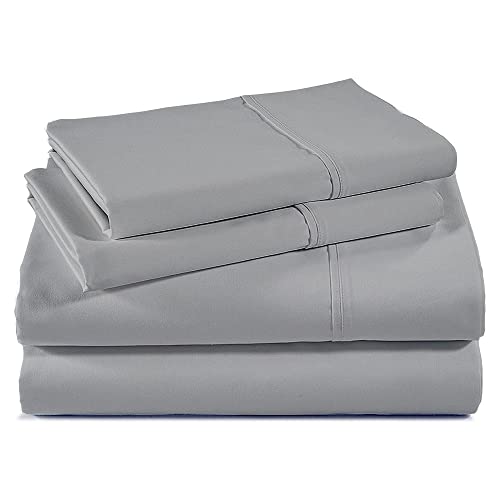 Sheets For Cot Bunk Bed-Cot Size Mattress Sheets-Fitted Cot Sheet Perfect For Narrow Twin/Cot Size/Rv Bunk/Guest Bed Replacement/25 X 75" Mattress/Camping Cot, Light Grey, Cotton Cot Sheets 4(Pcs) #TOP5