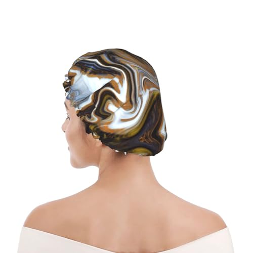 Bonnet de douche imperméable routine soin cheveux longs texture encre - 8