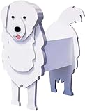 Macetero for perros, tablero de PVC, adornos for macetas de animales, macetero for exteriores, soporte de flores for jardín, maceteros de dibujos animados de perros de montaña de los Pirineos, regalo