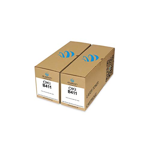 2x B411, 44574702 Toner nero rigenerato Duston compatibile con Oki B411 B431 B431dn MB461 MB471 MB491