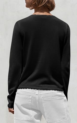 PRETTYGARDEN Womens Cardigan Sweaters 2025 Lightweight Long Sleeve Button Down Ribbed Knit Fall Sweater Fashion Outfits4