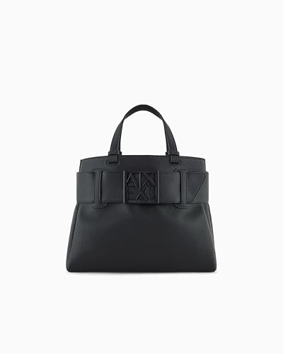 Armani Exchange Susy Small Bag, Borsa per la Spesa Donna, Nero, Taglia Unica