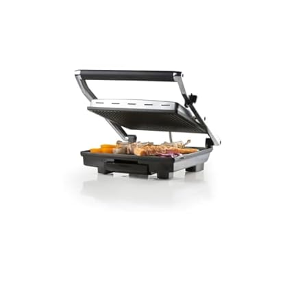 DOMO DO9135G Kontaktgrill - Edelstahl - Ideal zum Grillen von Paninis, Toasts, Fleisch, Fisch und Gemüse - Teflon-Antihaftbeschichtung - 2000 W – Bild 4