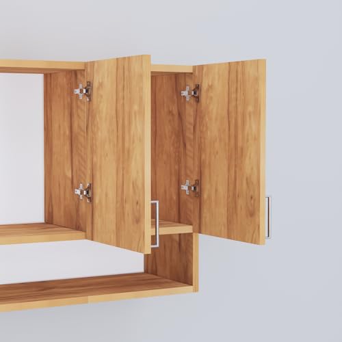 Image of SPECIALITY PANELS 3 Door Modular Wall Mounted Kitchen Cabinet with Organizer Shelf Space Saving Storage Unit | Engineered Wood Cupboard for Kitchen Living Room Organizer Furniture | DIY Assembly