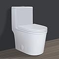 WinZo WZ5079S Modern Compact Round One Piece Toilet 10" Rough-in High Efficiency Dual Flush for Small Bathroom