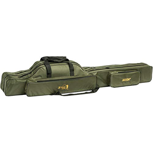 Jaxon - Bolsa para cañas de Pescar (2/3 Compartimentos, 9 Variantes) 100-160 cm, Verde, 150cm/3 Fächer/UJ-XAU150 Cover